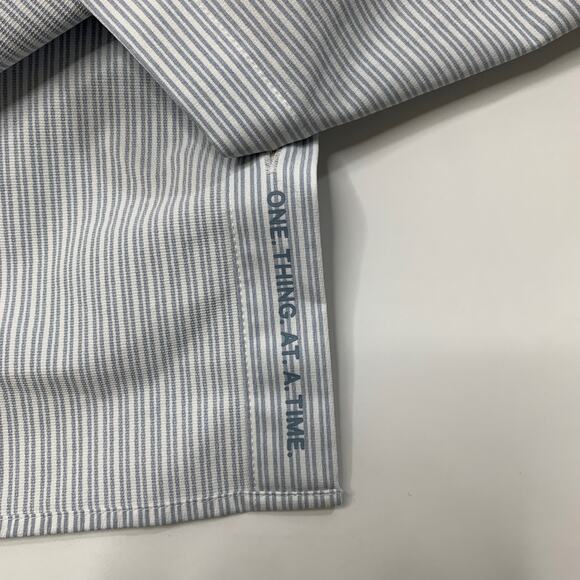 Lululemon Shirt Mens XXL 2XL Dresden Blue White Striped Button Up Long Sleeve - Picture 5 of 8